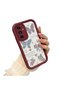 Samsung Galaxy A04S Compatible Case Camera Protector Heart Pattern Burgundy Dear Couple Silicone Phone Case - 3