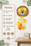 Safari Lion Head Balloon Stand Set |   Transparent 7-Piece Stand + Safari Lion Foil Balloon + 7 Latex Balloons - 2