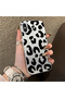 iPhone XS Max Compatible Black Leopard Print Silicone Phone Case, Shock Protection