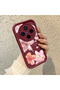 Vivo X300 Compatible Case Camera Protector Flower Case Burgundy Lover Couple Silicone Phone Case - 3