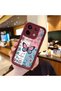 Redmi Note 13 Pro 5g Compatible Case Camera Protector Stitch Pattern Maroon Lover Couple Silicone Phone Case