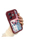 Tecno Spark 20/20C Compatible Case Camera Protector Stitch Pattern Maroon Lover Couple Silicone Phone Case - 3