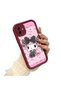 Samsung Galaxy A04 Compatible Case Camera Protector Cartoon Pattern Maroon Dear Couple Silicone Phone Case - 3