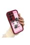 Samsung Galaxy S22 Ultra Compatible Case Camera Protector Cartoon Pattern Maroon Lover Couple Silicone Phone Case - 3