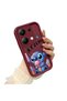 Xiaomi Redmi Note 13 Pro 4g Compatible Case Camera Protective Stitch Pattern Maroon Lover Couple Silicone Phone Case - 3