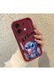 Infinix Zero 30 5g Compatible Case Camera Protector Stitch Pattern Maroon Lover Couple Silicone Phone Case - 3