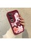 Vivo Y19S Compatible Case Camera Protector Flower Case Maroon Lover Couple Silicone Phone Case - 3