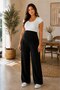 Women's High Waist Pleated Hidden Pocket Relaxed Fit Wide Leg Maternity Pants - 7