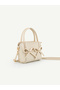 Cream Shk342 Faux Leather, Zippered, Bow Detail, Long Strap, Hand, Arm and Shoulder Bag - 5