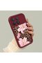 Poco F8 Pro 5g Compatible Case Camera Protector Flower Case Burgundy Lover Couple Silicone Phone Case - 3