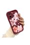 Xiaomi Redmi 12C Compatible Case Camera Protector Flower Case Maroon Lover Couple Silicone Phone Case - 3