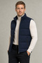Men's Navy Blue Nova Fabric Stand Collar Waterproof Zippered Inflatable Vest - 4