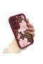Samsung Galaxy A16 Compatible Case Camera Protective Flower Case Burgundy Lover Couple Silicone Phone Case - 3