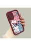 Samsung Galaxy A72 Compatible Case Camera Protector Stitch Pattern Burgundy Dear Couple Silicone Phone Case - 2