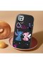 Redmi 9C Compatible Case Camera Protector Black Stitch Patterned Silicone Lover Couple Phone Case - 2