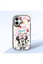 iPhone 16 Compatible Case Camera Protector Black Minnie Patterned Silicone Lover Couple Phone Case
