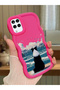 Samsung Galaxy M12 Compatible Case Camera Protector Red Silicone Lover Couple Phone Case Dog Pattern