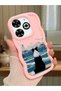 Infinix Smart 8 Plus Compatible Case Camera Protector Pink Silicone Dear Couple Phone Case Dog Pattern