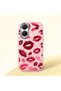Poco X7 Pro Compatible Case Camera Protector Pink Kiss Patterned Silicone Lover Couple Phone Case