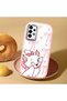 Samsung Galaxy A13 Compatible Case Camera Protective Pink Cartoon Patterned Silicone Lover Couple Phone Case - 2