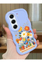Case for Tecno Camon 40 Pro 5g Compatible Case Camera Protection Blue Silicone Couple Phone Case Floral Case