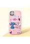 Realme C25Y Compatible Case Camera Protector Pink Stitch Patterned Silicone Couple Phone Case