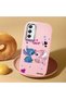 Samsung Galaxy A34 Compatible Case Camera Protective Pink Stitch Patterned Silicone Beloved Couple Phone Case - 2
