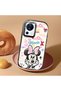 Mi 13 Lite Compatible Case Camera Protector Black Minnie Patterned Silicone Lover Couple Phone Case - 2