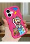 iPhone 17 Compatible Case Camera Protector Red Silicone Lover Couple Phone Case Cartoon Pattern