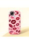 Realme C21 Compatible Case Camera Protector Pink Kiss Patterned Silicone Lover Couple Phone Case