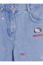 Wideleg hello kitty embroidered girl's jean pants - 3