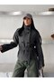 Women's Stand Collar Belted Short Epaulet Cashmere Coat