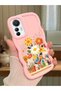 Mi 12 Lite Compatible Case Camera Protector Pink Silicone Lover Couple Phone Case Floral Case