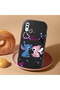 Samsung Galaxy A20 Compatible Case Camera Protective Black Stitch Patterned Silicone Beloved Couple Phone Case - 2