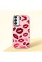 Samsung Galaxy M15 Compatible Case Camera Protective Pink Kiss Patterned Silicone Lover Couple Phone Case