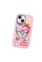 iPhone 13 Mini Compatible Case Camera Protector Pink Heart Pattern Silicone Lover Couple Phone Case - 3
