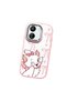 Redmi 13C Compatible Case Camera Protector Pink Cartoon Patterned Silicone Lover Couple Phone Case - 3