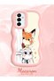 Samsung Galaxy M23 Compatible Case Camera Protector Pink Silicone Dear Couple Phone Case Cartoon Pattern - 2