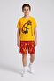 Boys Basketball Printed T-Shirt and Shorts 2-Piece Set – Yellow Red - 7
