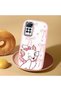 Redmi Note 11 Pro Compatible Case Camera Protector Pink Cartoon Patterned Silicone Lover Couple Phone Case - 2