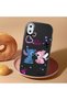 iPhone XS Compatible Case Camera Protector Black Stitch Pattern Silicone Lover Couple Phone Case - 2