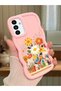 Samsung Galaxy A13 5g Compatible Case Camera Protective Pink Silicone Lover Couple Phone Case Floral Case