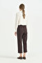 Pipe Leg Viscose Trousers - Brown - 4