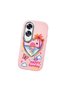 Oppo A60 Compatible Case Camera Protector Pink Heart Pattern Silicone Lover Couple Phone Case - 3