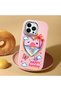 iPhone 12 Pro Compatible Case Camera Protector Pink Heart Pattern Silicone Lover Couple Phone Case - 2