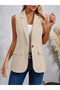 Women's Sleeveless Collared Front Single Button Atlas Jacket - 2