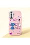 Samsung Galaxy M34 Compatible Case Camera Protective Pink Stitch Patterned Silicone Beloved Couple Phone Case