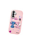 Samsung Galaxy A56 Compatible Case Camera Protective Pink Stitch Patterned Silicone Lover Couple Phone Case - 3