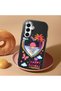 Samsung Galaxy A16 Compatible Case Camera Protective Black Heart Patterned Silicone Lover Couple Phone Case - 2