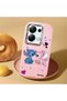 Redmi Note 13 Pro 4g Compatible Case Camera Protective Pink Stitch Patterned Silicone Couple Phone Case - 2
